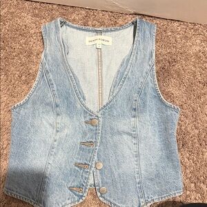 Denim Forum Sky Blue Buttoned Vest